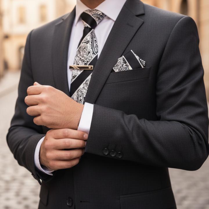 Krawatte mit Manschettenknöpfen | Vestea