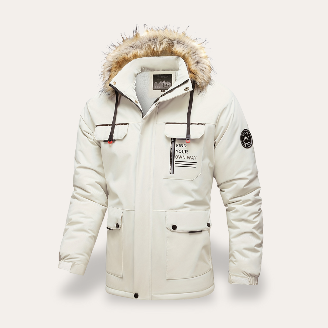 Herren-Winterparka mit Kapuze und Kunstfellbesatz | Vestea