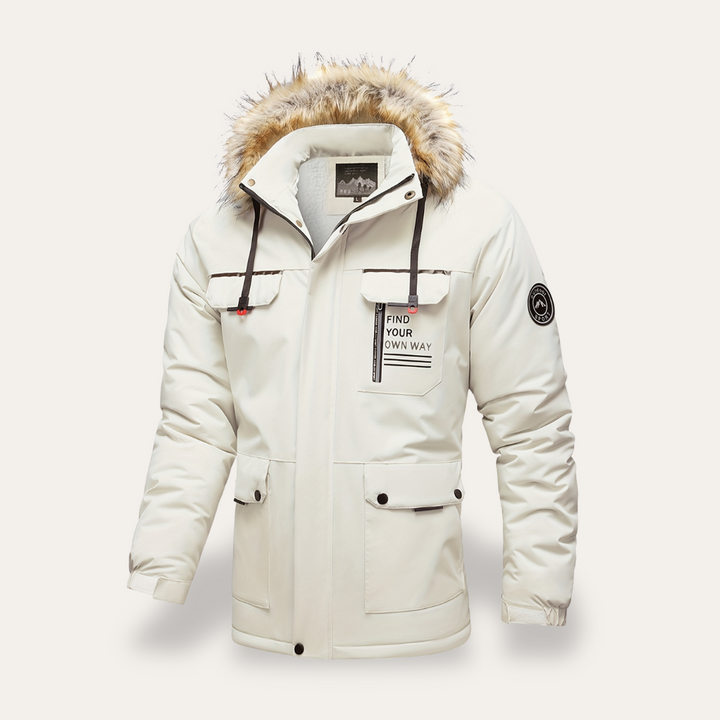 Herren-Winterparka mit Kapuze und Kunstfellbesatz | Vestea