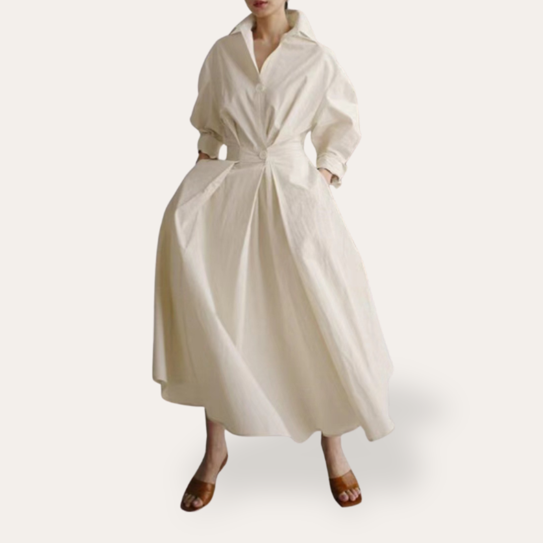 Vestea | Damen Langarm Hemdkleid