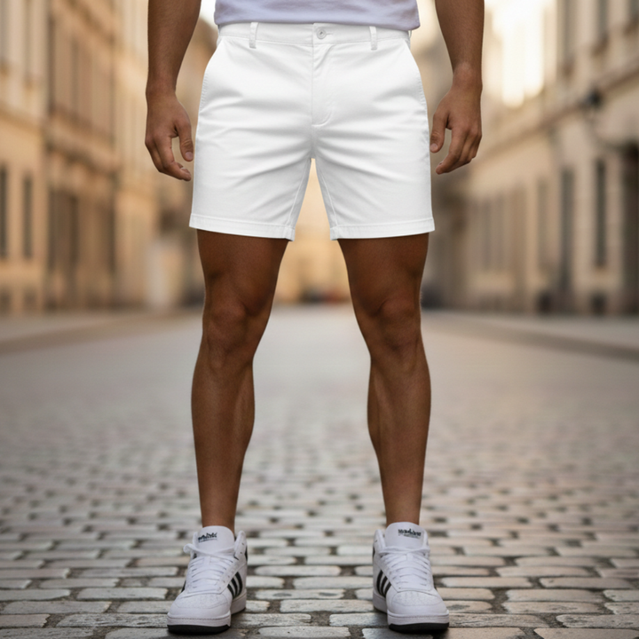 Pantalones cortos casuales de algodón y poliéster para hombre