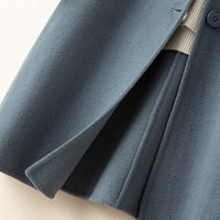 Women's A-Line Wool Coat | Flared Hem Brogue Hybrid Boots Angle