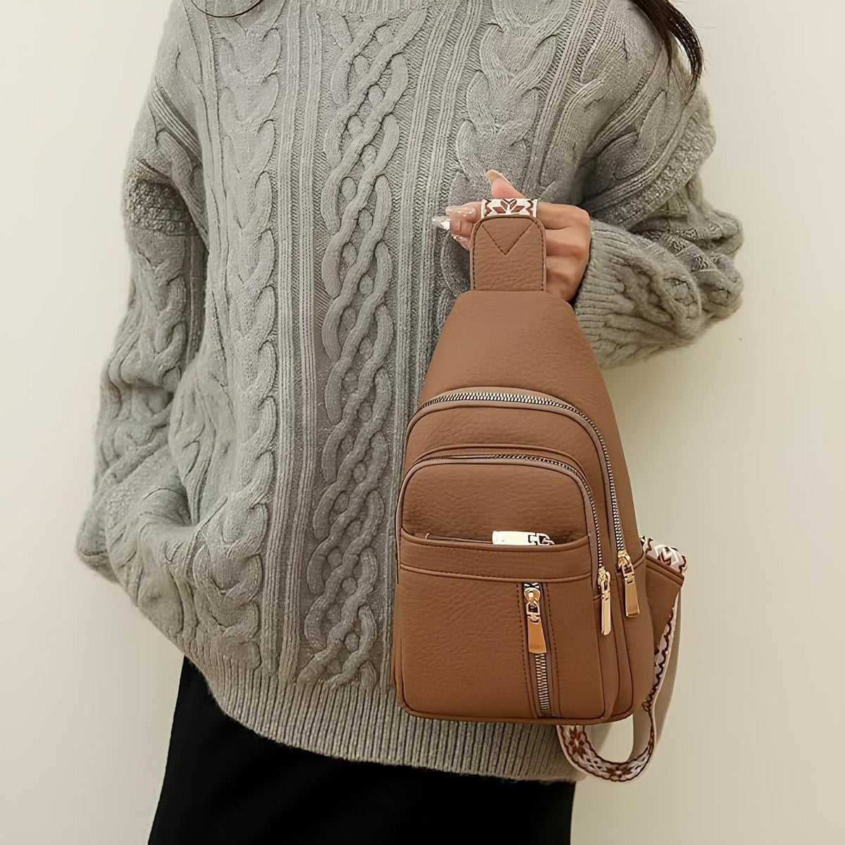 Women's Anti Theft Crossbody Bag | Geometric Strap Angle