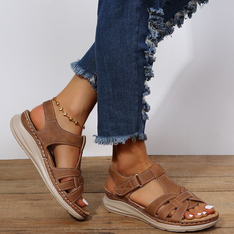 Women's Arch Support Walking Sandals | Woven T-Strap Lifestyle