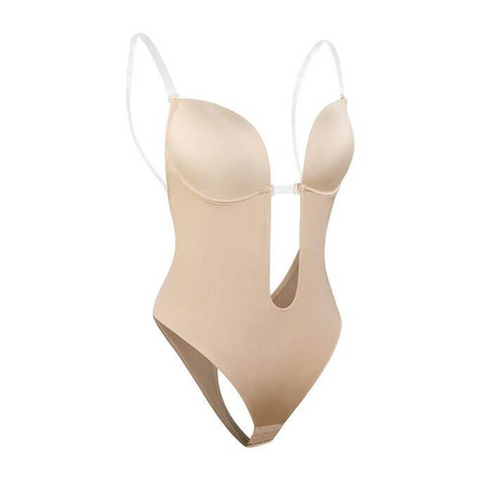 Women's Backless Body Shaper | Deep Plunge Instant Figure Close Up