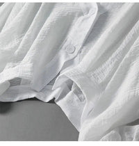 Women's Balloon Sleeve Summer Linen Blouse | Loose Fit Detail