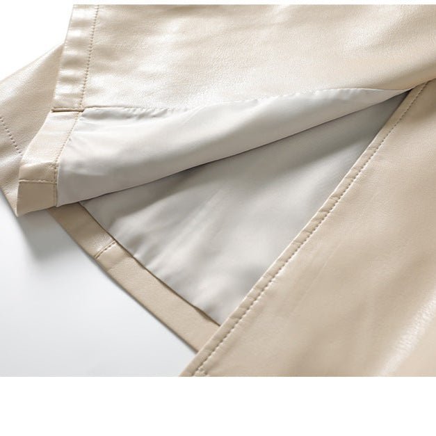 Women's Belted Sheepskin Leather Trench Coat | Longline Silhouette Alternate