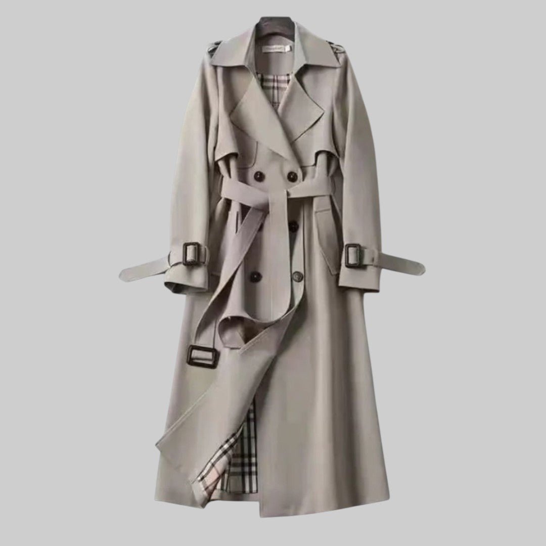 Women's Belted Trench Coat | Double-Breasted Midi Back