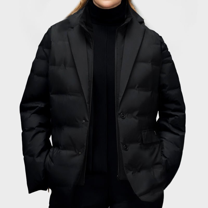 Women's Blazer-Style Puffer Windbreaker | Lightweight Down City Detail