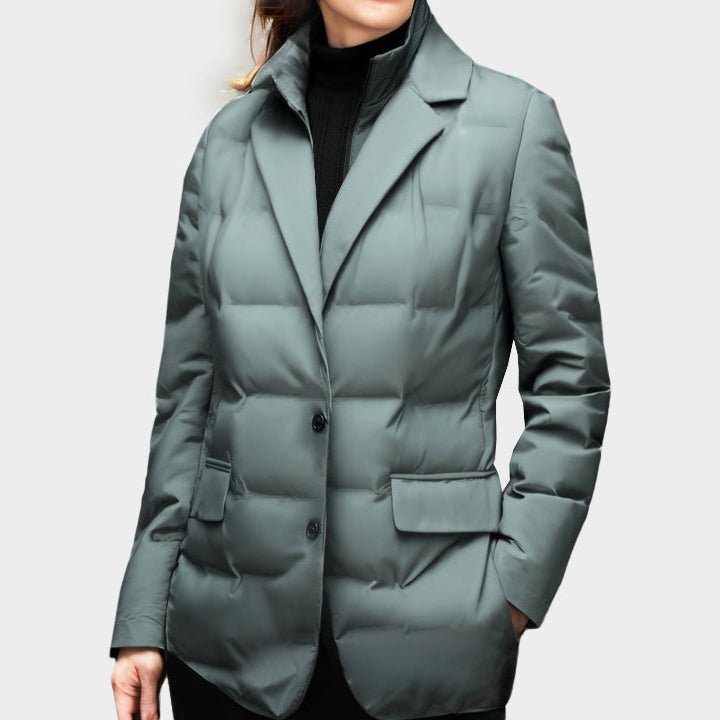 Women's Blazer-Style Puffer Windbreaker | Lightweight Down City Side