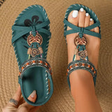 Women's Boho Flat T-Strap Orthopedic Shoes