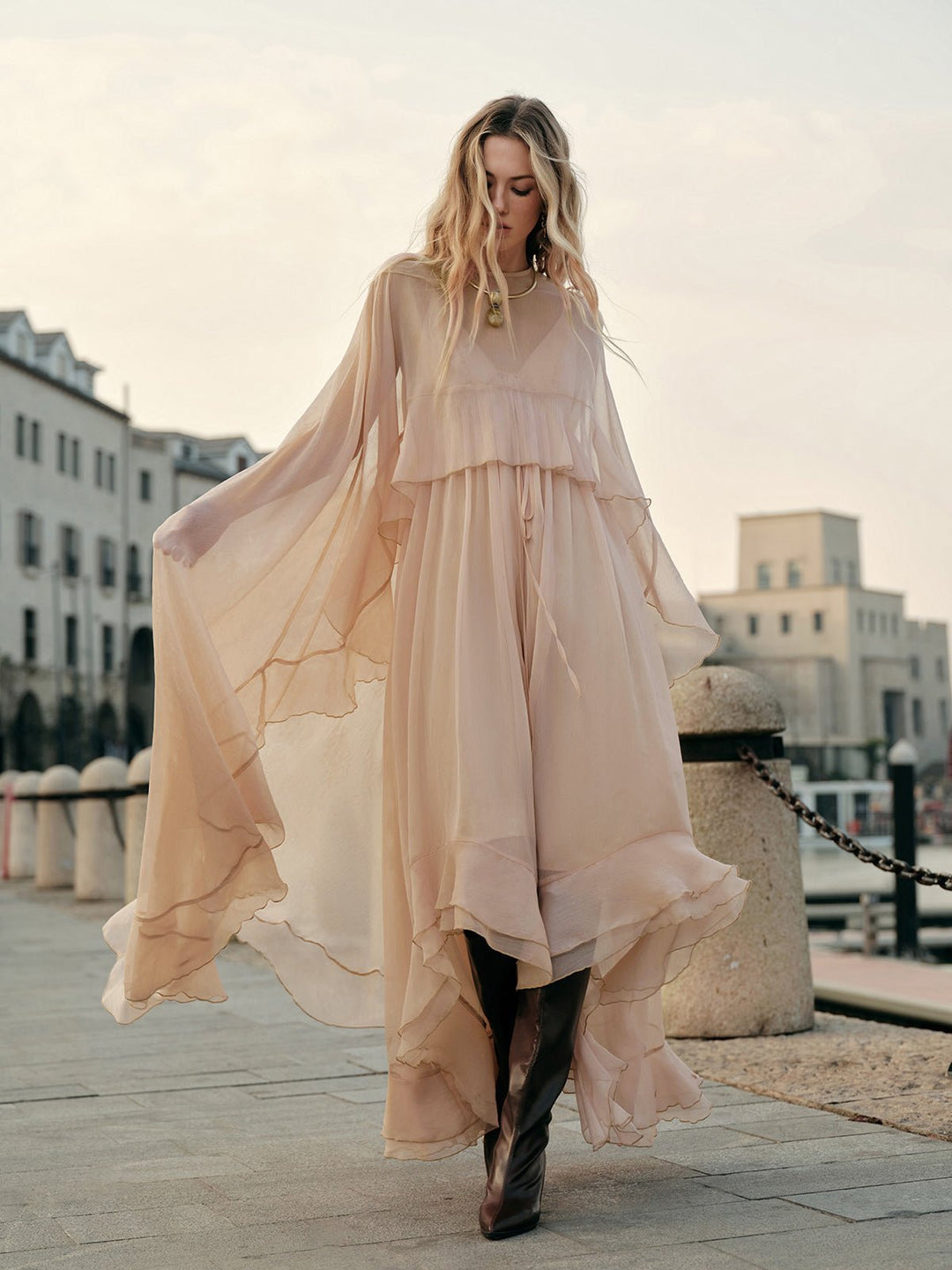 Women's Chiffon Layered Maxi Dress | Cloak Hero