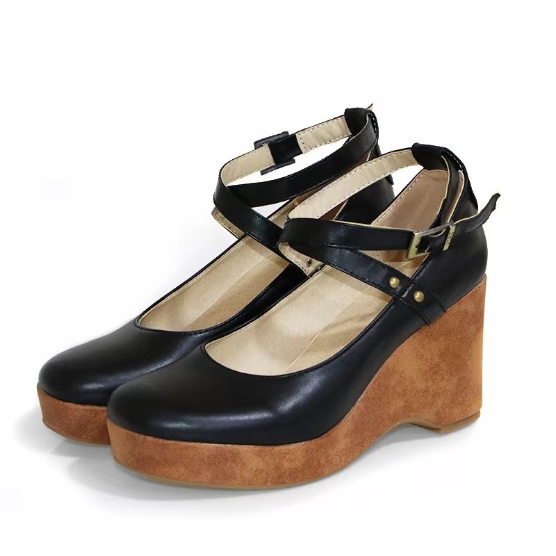 Women's Chunky Platform Mary Jane Heels | Buckle Strap Back