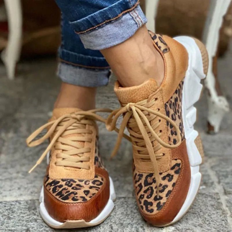 Women's Comfortable Leopard Sneakers | Chunky Wave Sole Hero