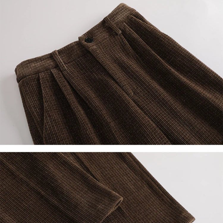 Women's Corduroy Two-Piece Suit | Double-Breasted Blazer Set Alternate