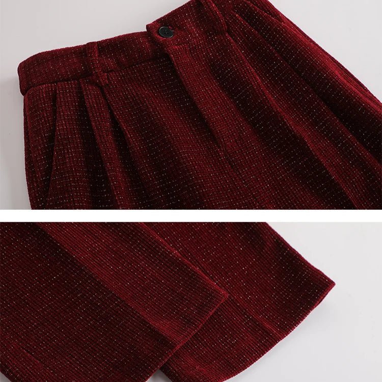 Women's Corduroy Two-Piece Suit | Double-Breasted Blazer Set Lifestyle