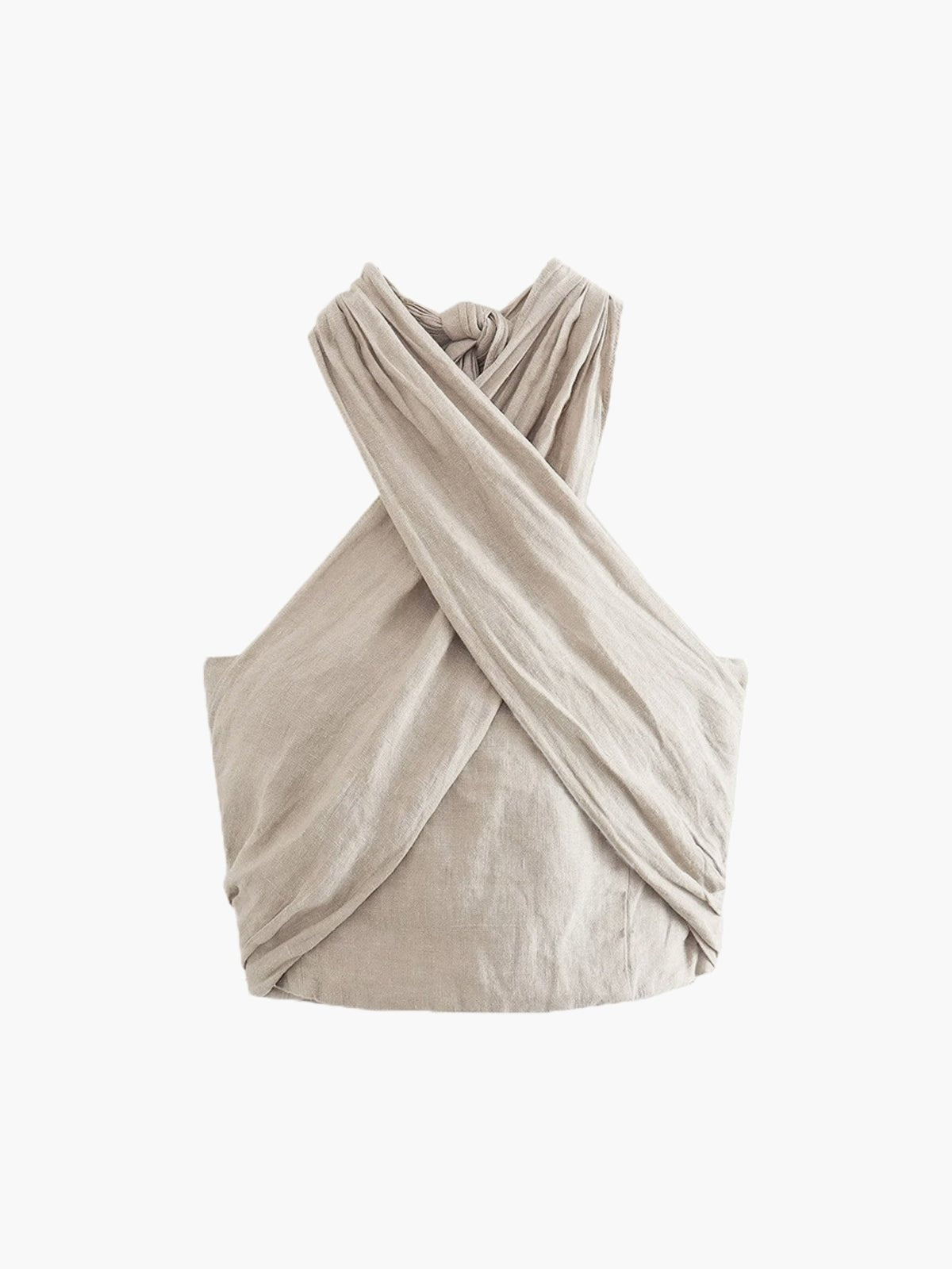 Women's Cotton Crisscross Halter Tank Top Detail