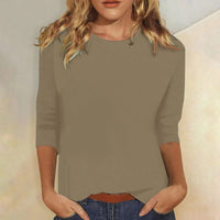 Women's Crew Neck Three Quarter Sleeve Top | Relaxed Fit Lifestyle