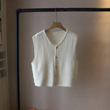 Women's Cropped Soft Vest | Button-Front Silky