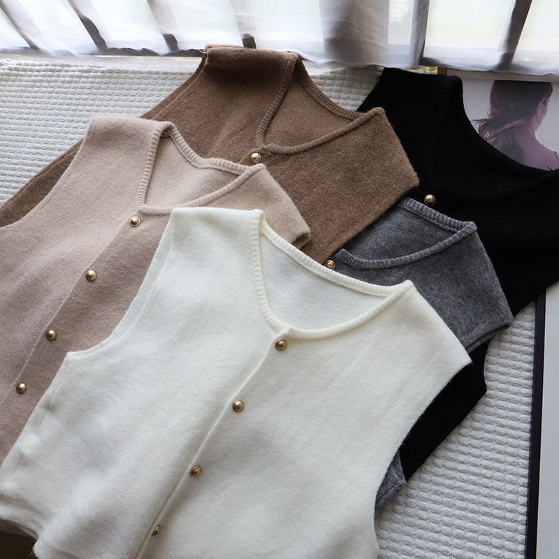 Women's Cropped Soft Vest | Button-Front Silky Hero