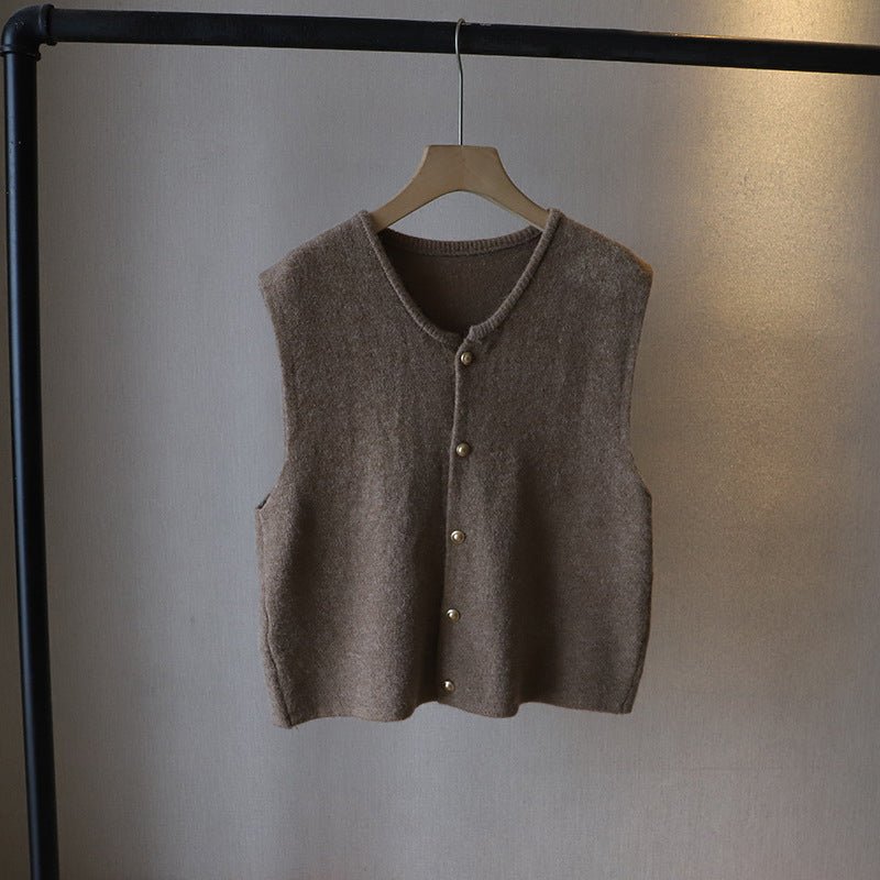 Women's Cropped Soft Vest | Button-Front Silky Side