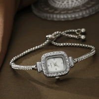 Women's Crystal Bezel Square Watch | Adjustable Sliding Clasp Side