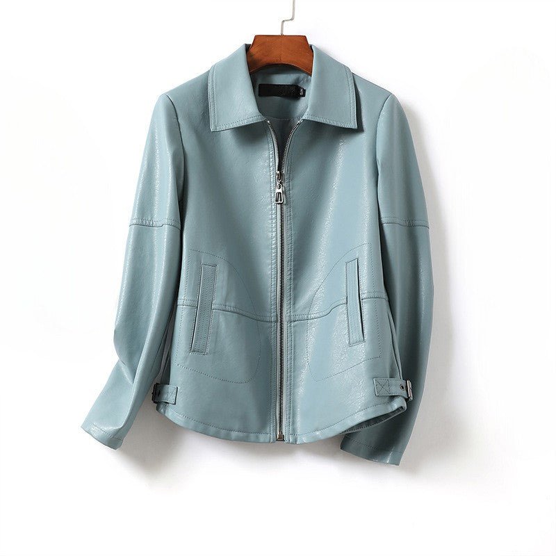 Women's Curved Hem Sheepskin Leather Jacket | Zip Front Hero