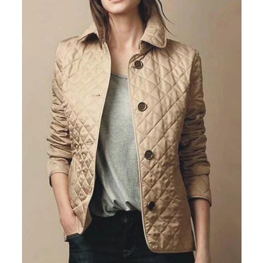 Women's Diamond Button Front Quilted Jacket | Tailored Everyday Hero