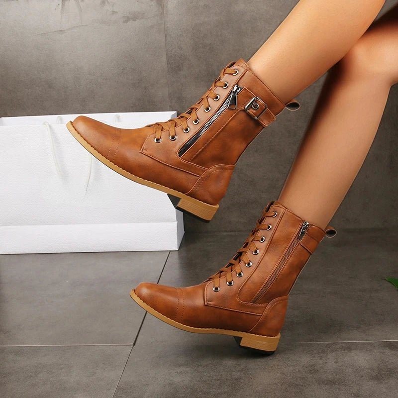 Women's Dual Zip Leather Boots | All-Terrain Hero