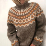 Women's Fair Isle Turtleneck Sweater | Fitted Wool Knit