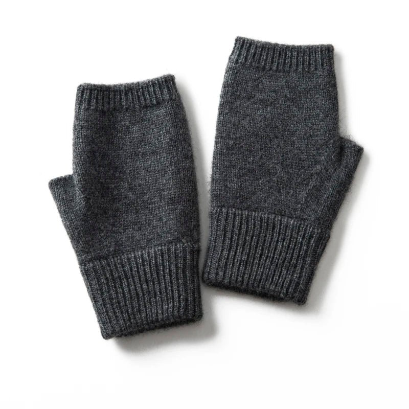 Women's Fingerless Mittens Gloves | Knit Wrist Warmer Side