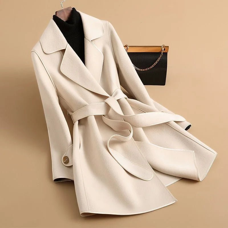Women's Flared Hem Belted Trench Coat | Tailored Silhouette Back
