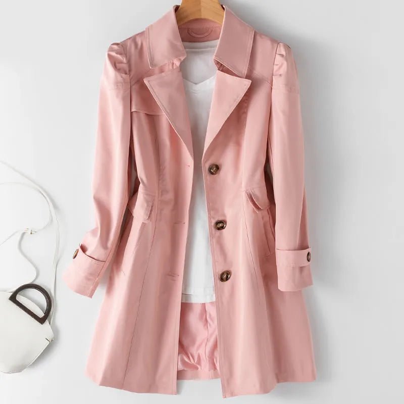 Women's Flared Hem Cotton Trench Coat | All-Season Belted Fit Hero