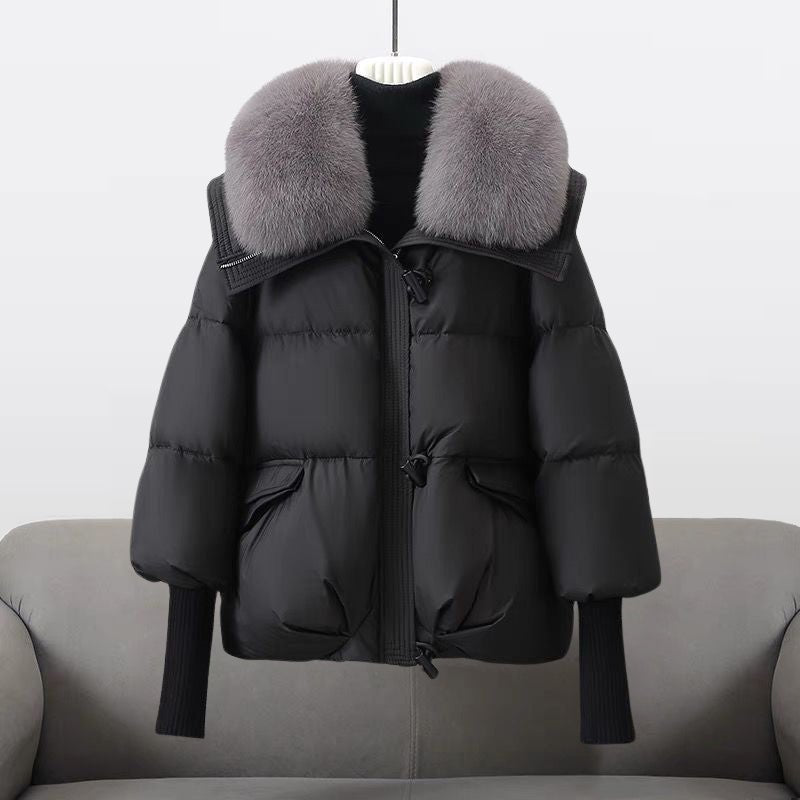 Women's Fur Collar Long Puffer Jacket | Extended Length Hero