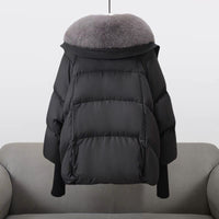 Women's Fur Collar Long Puffer Jacket | Extended Length Side