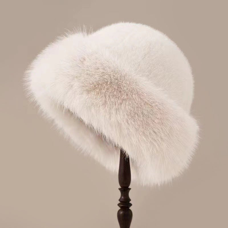 Women's Fuzzy Brimless Elegant Fur Hat | Faux Fur Winter Side