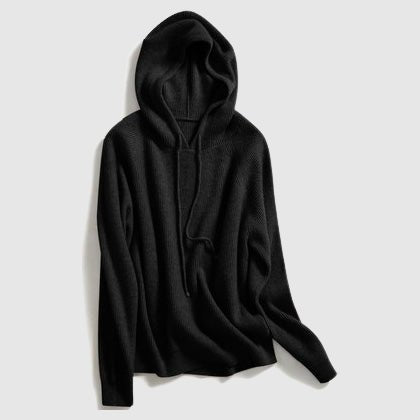 Women's Hooded Knitted Winter Sweater | Oversized Pullover Detail