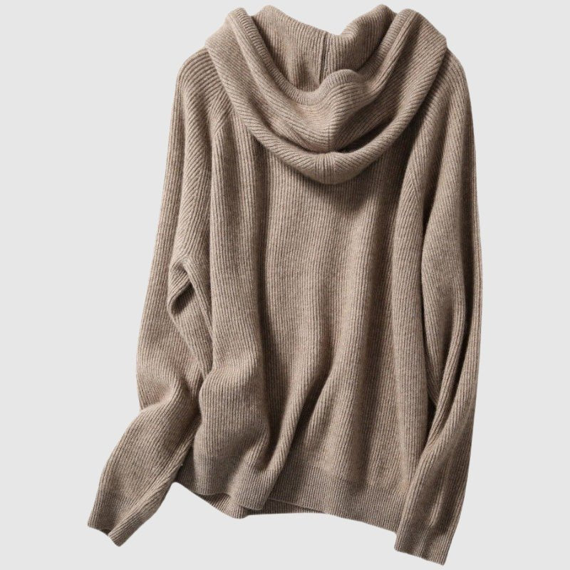 Women's Hooded Knitted Winter Sweater | Oversized Pullover Side