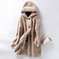 Women's Hooded Oversized Teddy Coat | Wool Blend Cocoon Hero