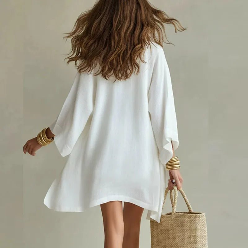 Women's Kimono Linen 3 Piece Co-ord Set | Relaxed Fit Detail