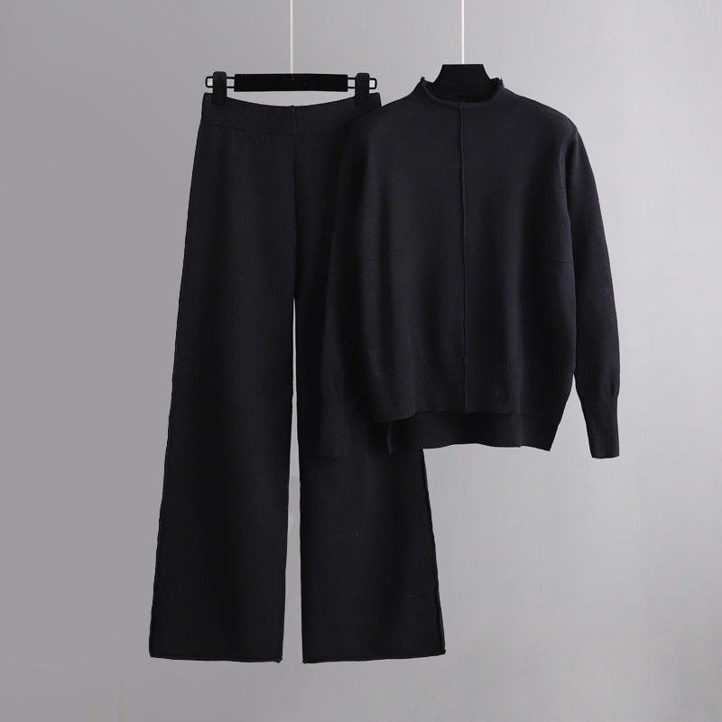 Women's Knit Comfort Set | Turtleneck Sweater Wide-Leg Pants Back