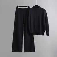 Women's Knit Comfort Set | Turtleneck Sweater Wide-Leg Pants Back