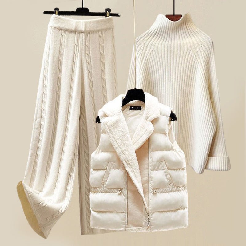 Women's Knit Cozy Elegance Set | Three-Piece Turtleneck Hero