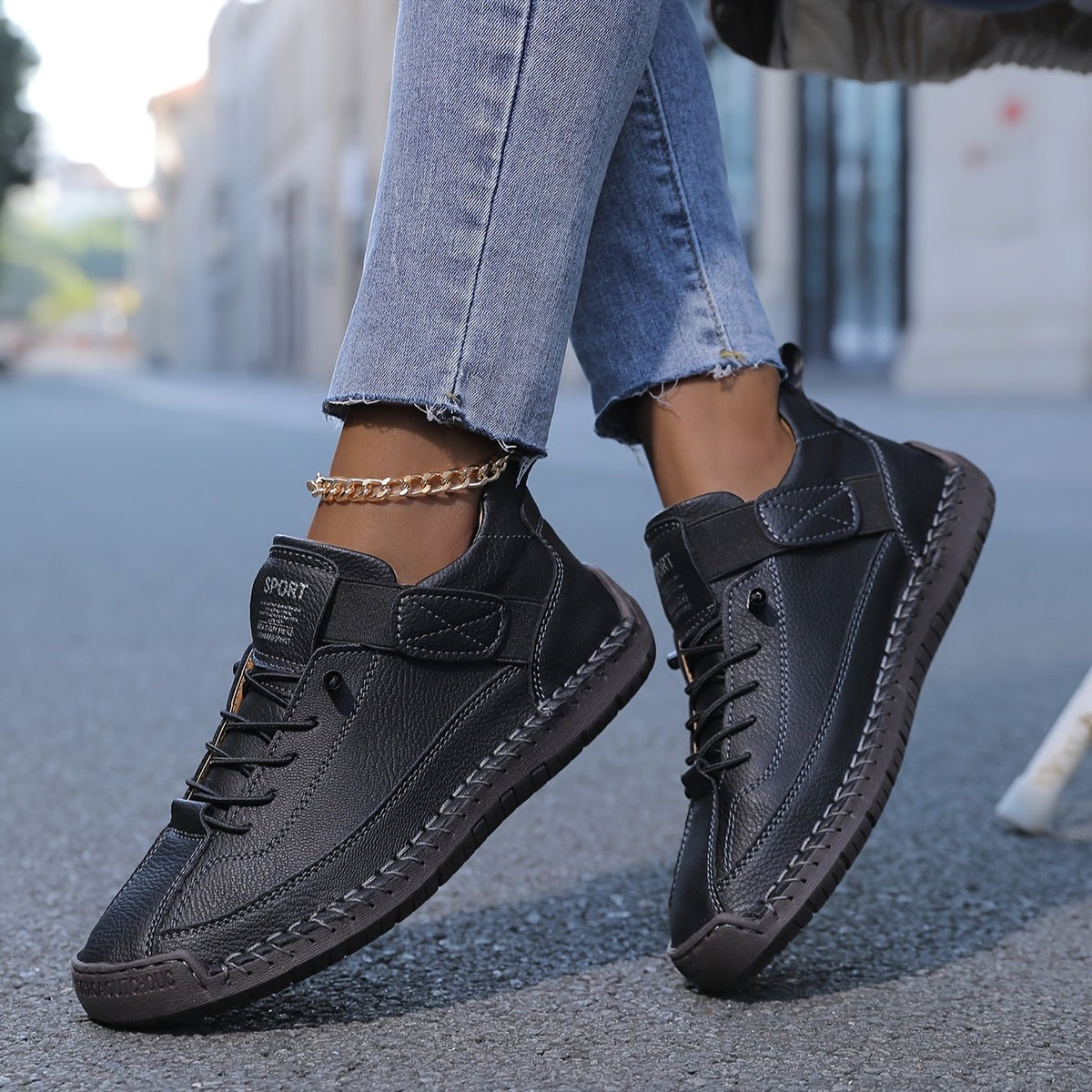 Women's Lace-Up Sneakers | Suede Low-Profile Ankle Detail