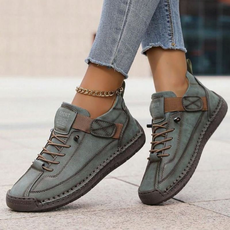 Women's Lace-Up Sneakers | Suede Low-Profile Ankle Full