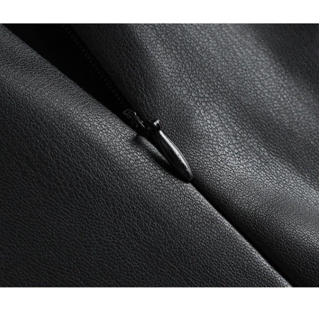 Women's Leather Pencil Skirt | Front Slit Belted Fit Lifestyle