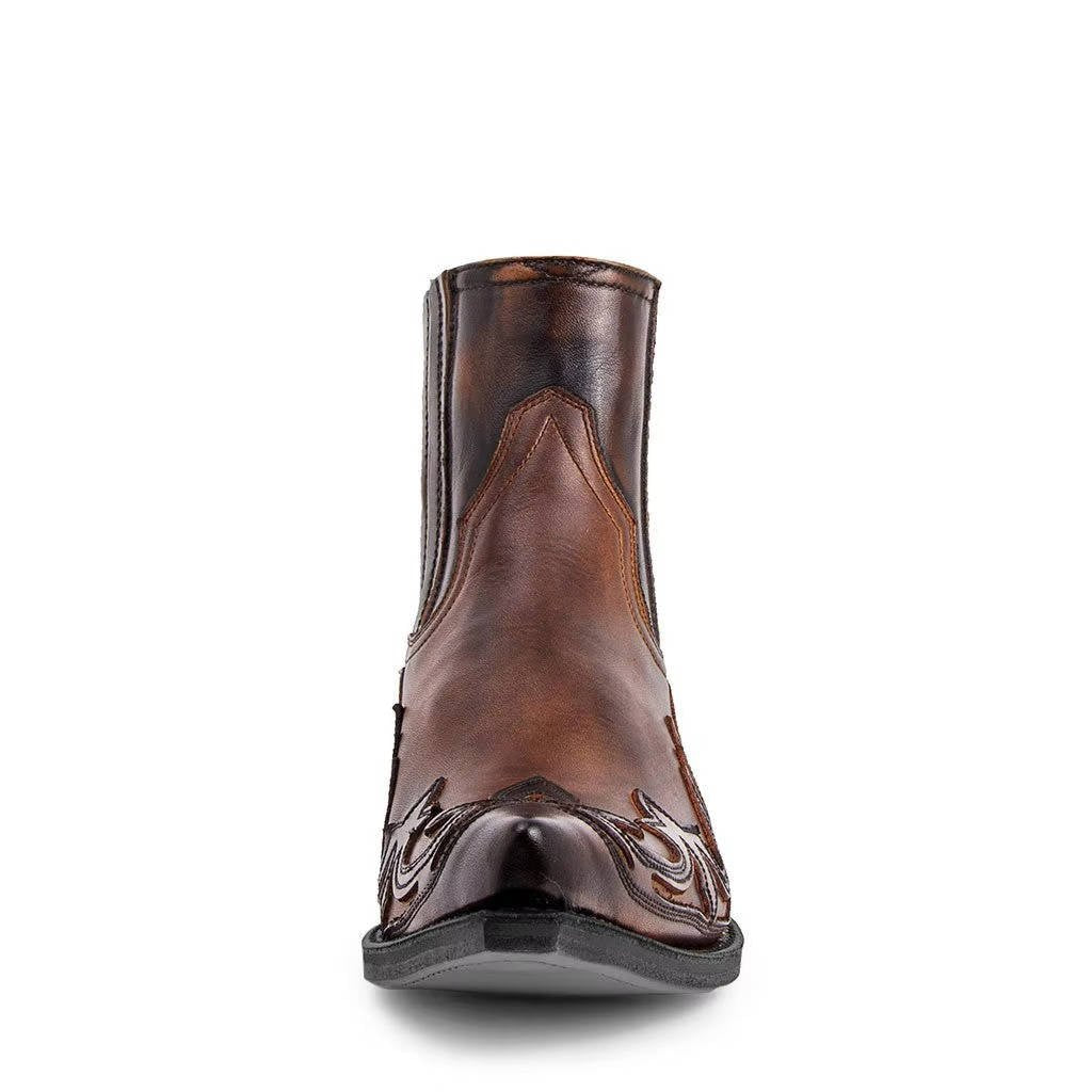 Women's Leather Western Ankle Boots | Ornate Stitching View 13