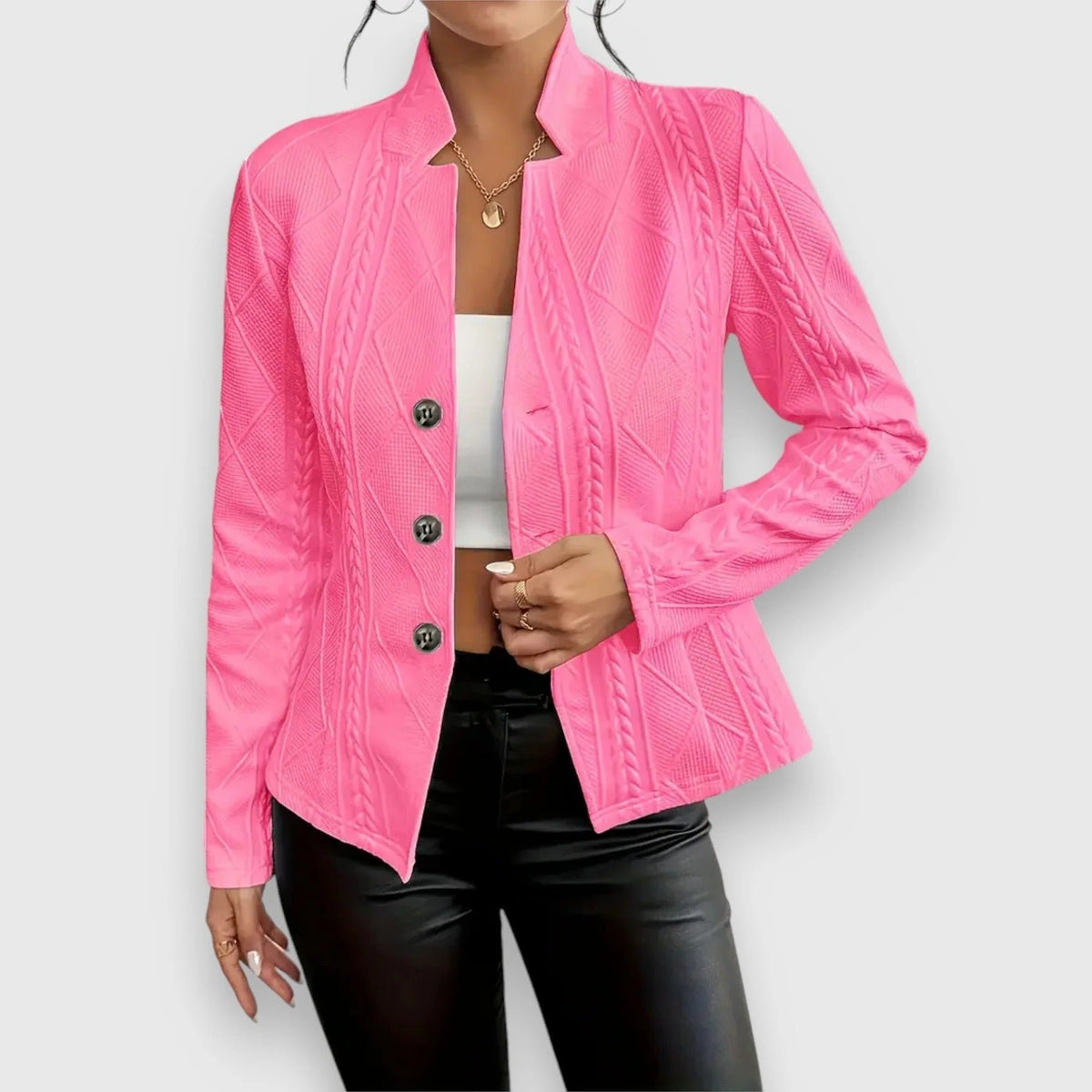 Women's Lightweight Transitional Jacket | Cable Knit Back