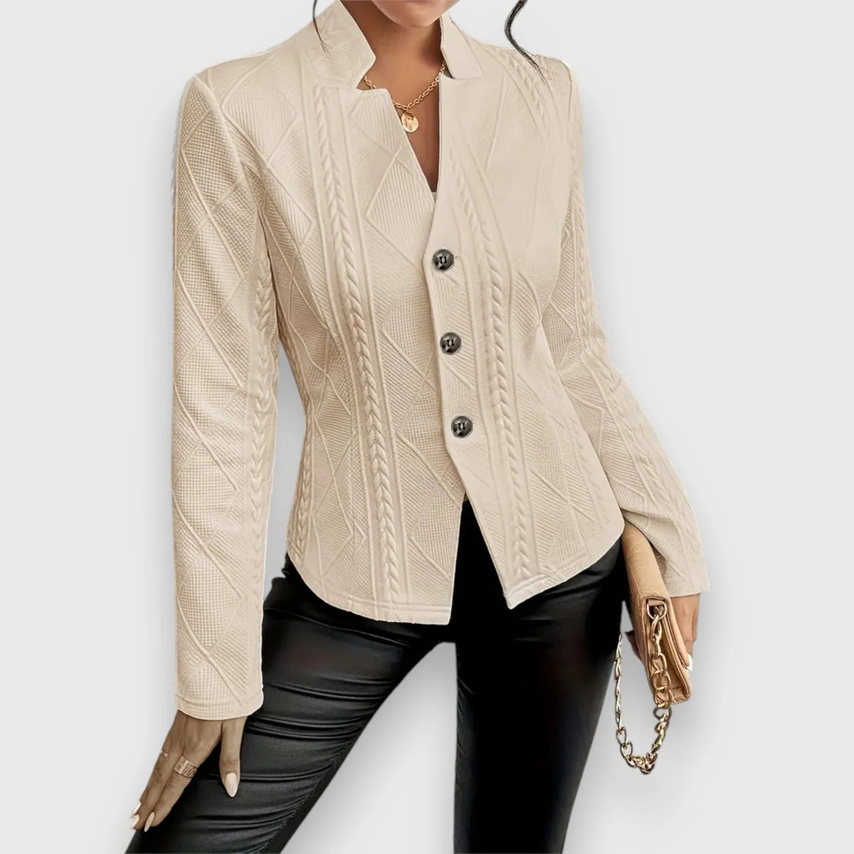 Women's Lightweight Transitional Jacket | Cable Knit View 11