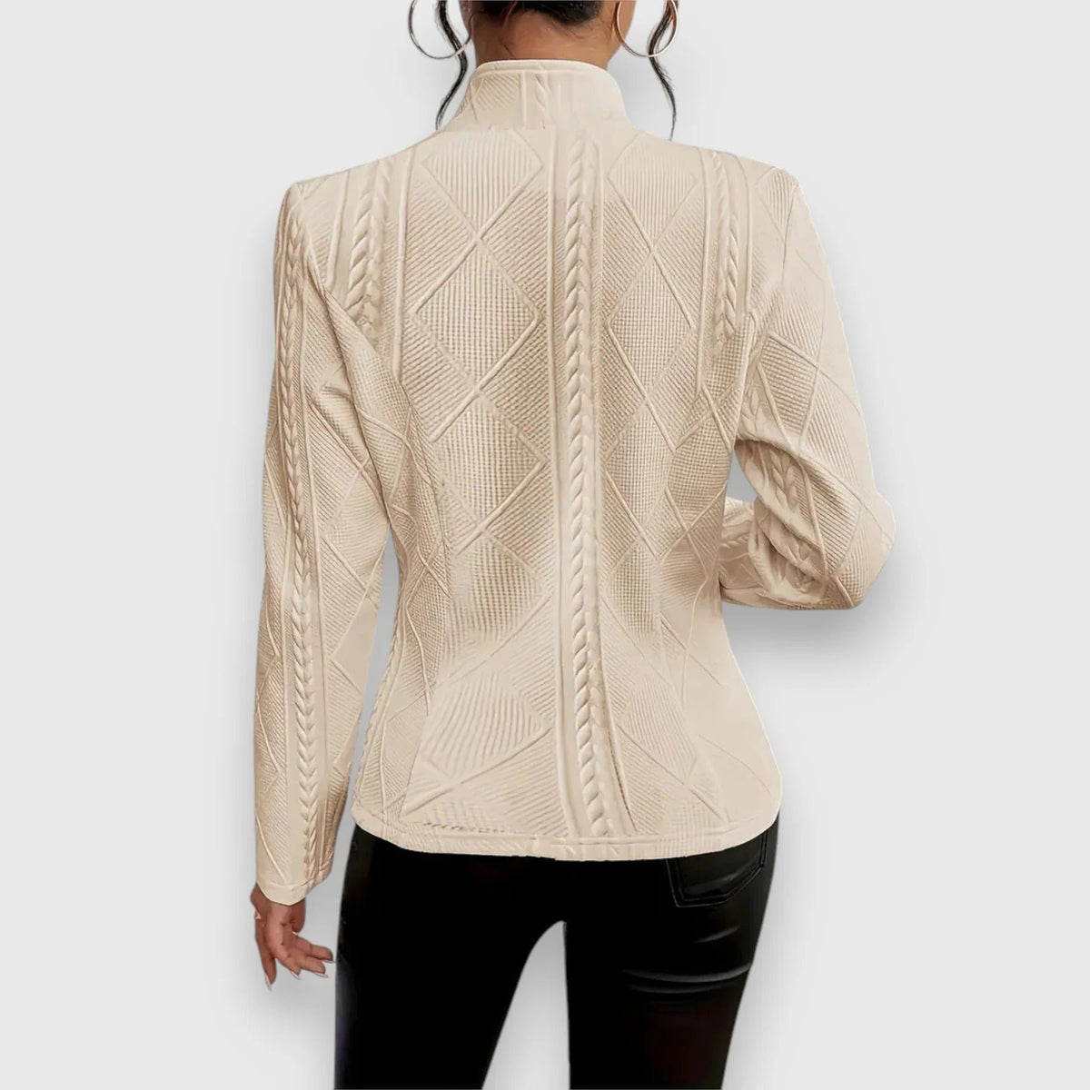 Women's Lightweight Transitional Jacket | Cable Knit View 12